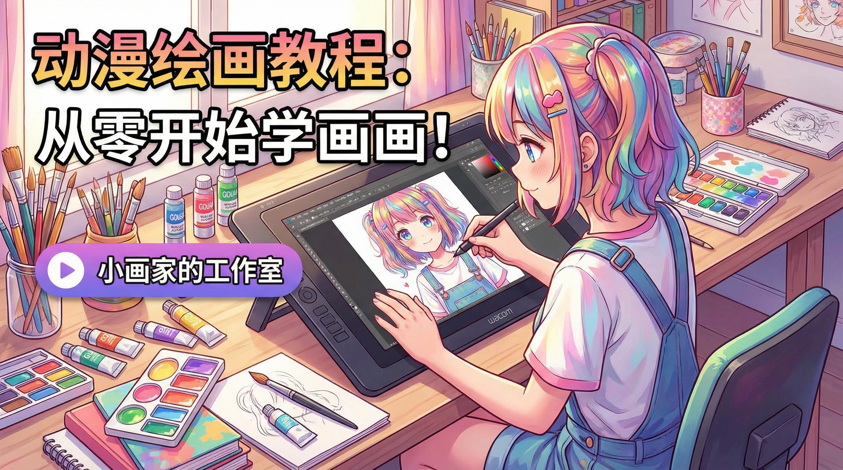 小马拉大车绘画教程视频